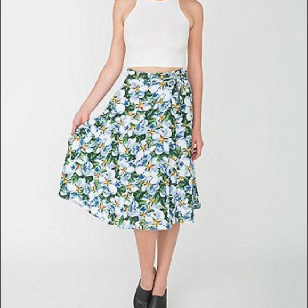 American Apparel Floral Wrap Skirt